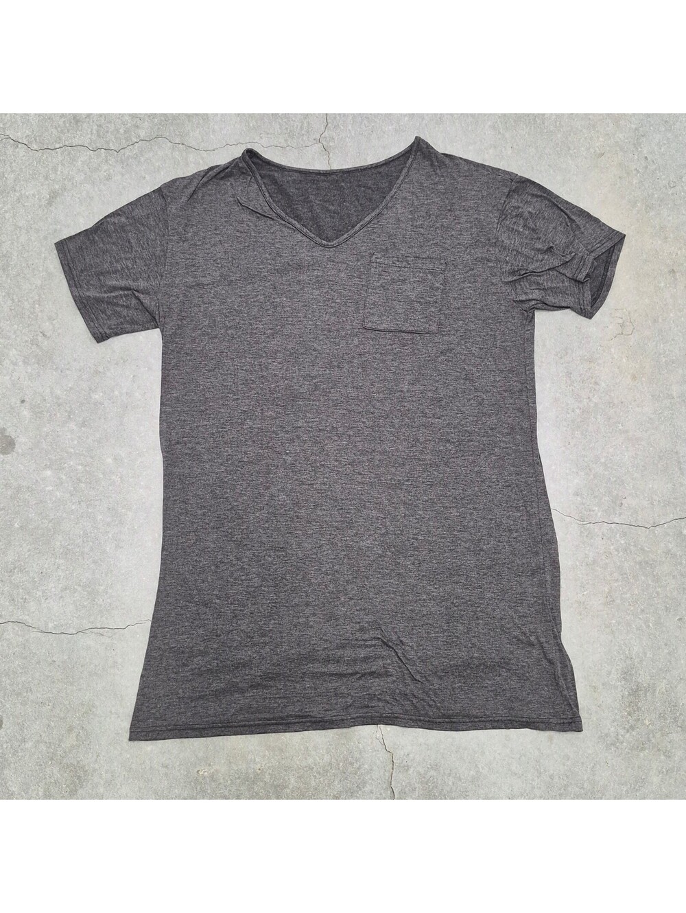Plain Grey V Neck Sleep T Shirt